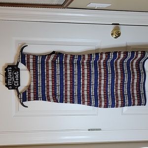 Esley Dress Large Open V Ruffle Back Sleeveless Black Blue Red White